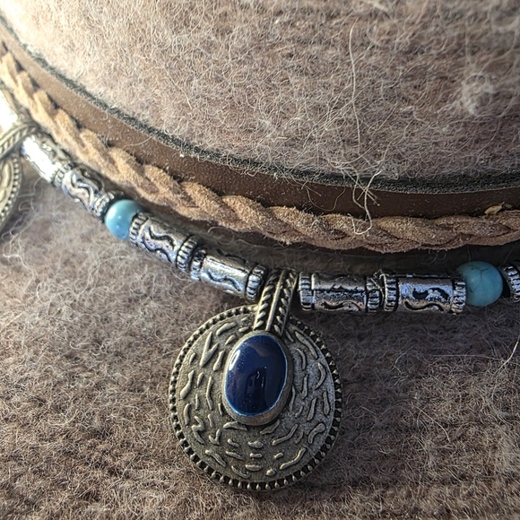 ALTAR'D STATE Tan Wool Hat with Beaded Band (One Size) - Picture 4 of 10